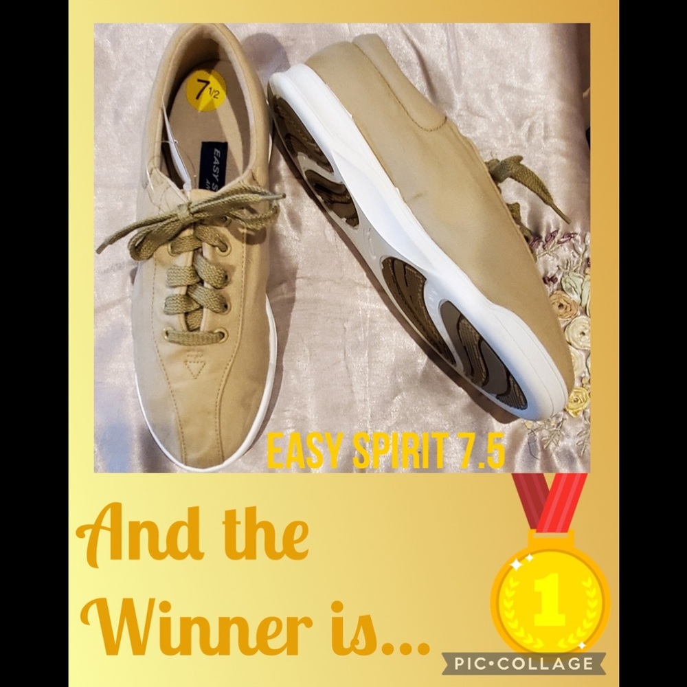 NWT Easy Spirit Anti Gravity Tan Canvas Sneakers 7.5